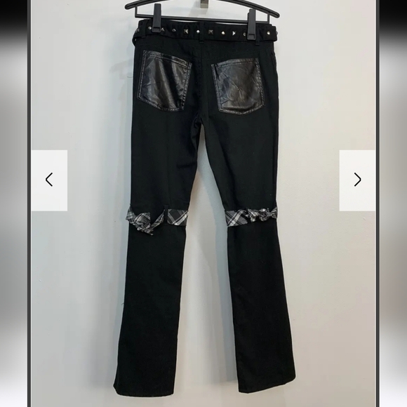 Sex Pot Revenge Japanese Studded Leather Edgy Black Women's Jeans with Studs - Picture 10 of 14